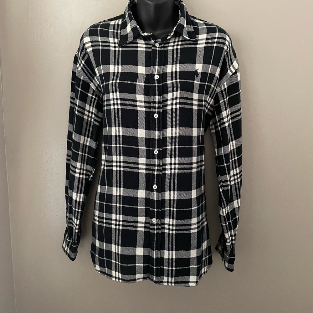 Ralph Lauren black/White Flannel Button Down Shirt